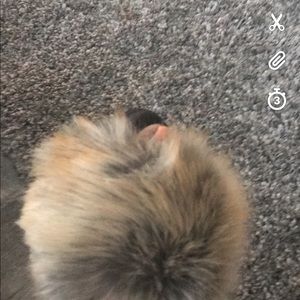 Hand made fox fur flip flops